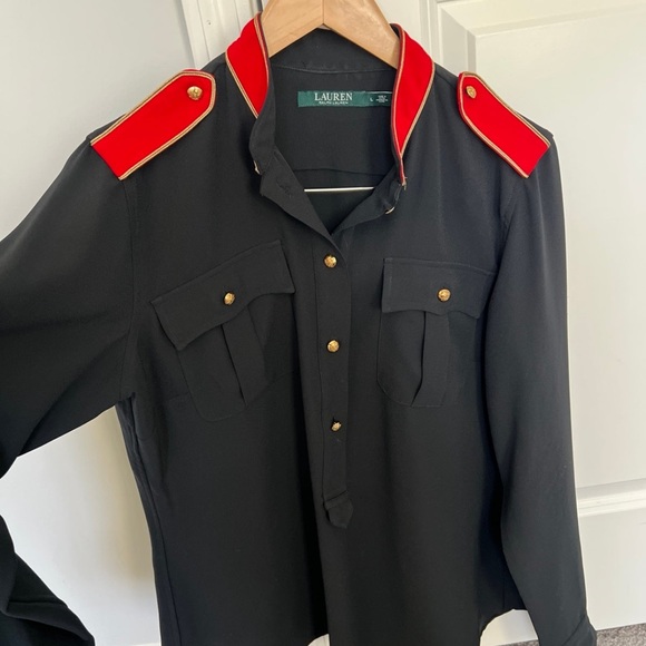 RALPH LAUREN WOMAN BLACK RED  shirt  LONG sleeves - Picture 3 of 8